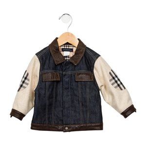 Burberry Boys' Faux Leather-Trimmed Denim Jacket Size: 18M